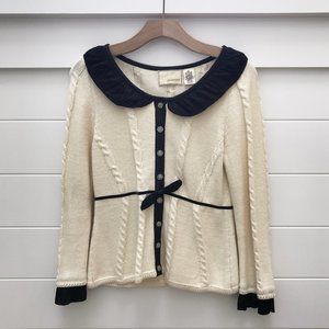 ANTHROPOLOGIE Guinevere Peter Pan Collar Cardigan